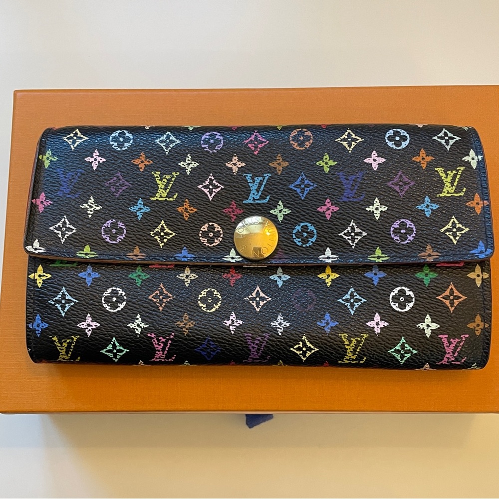 LOUIS VUITTON MULTI COLOR SARAH WALLET WITH BOX